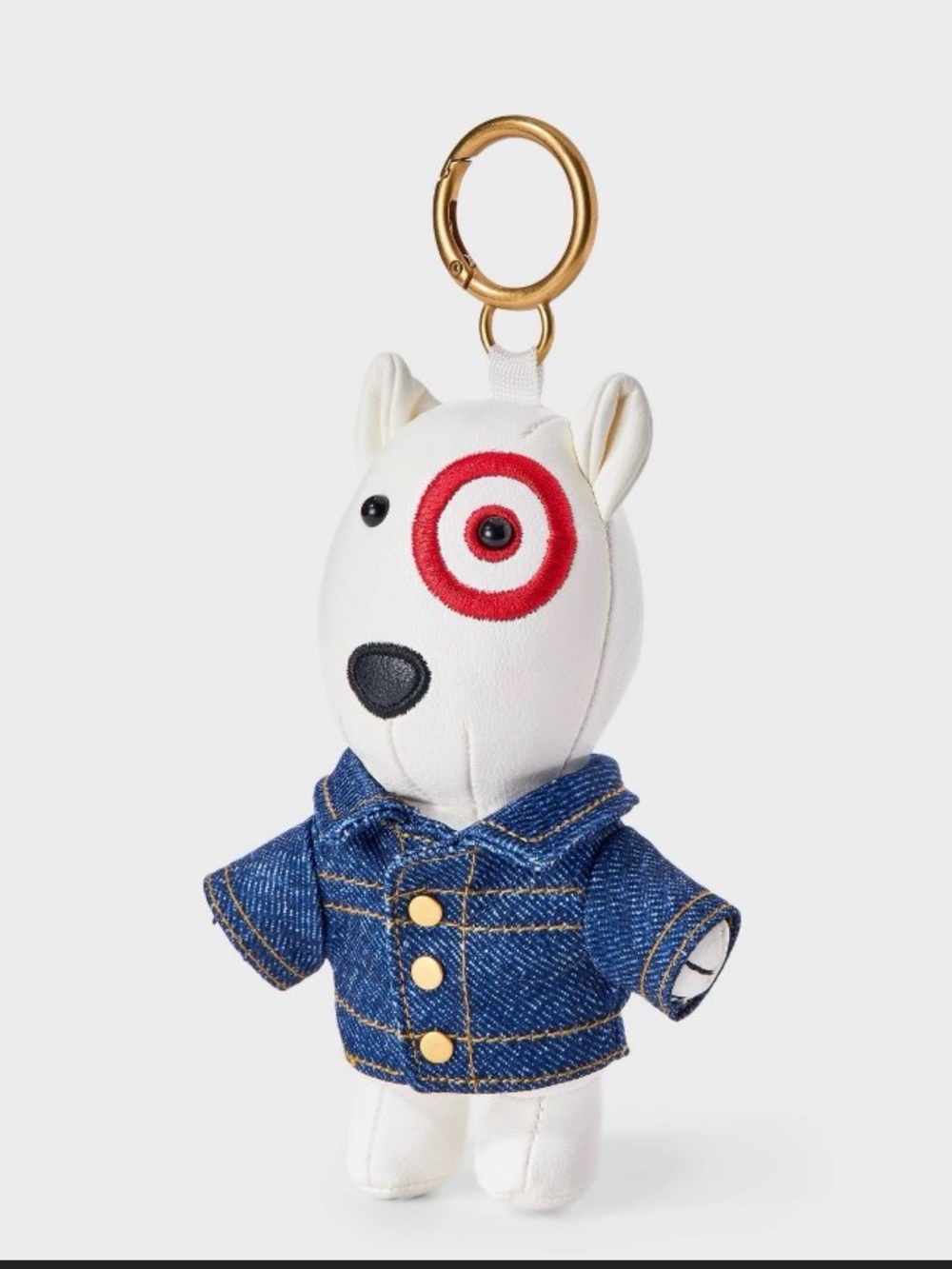 Target Bullseye Plush Keychain in White, Red, Blue and Gold